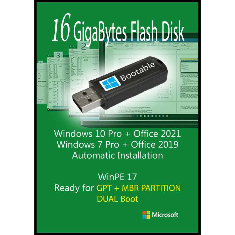 سیستم عامل Windows 10 Pro +Office 2021 , Windows 7 Pro + Office 2019 نشر مایکروسافت