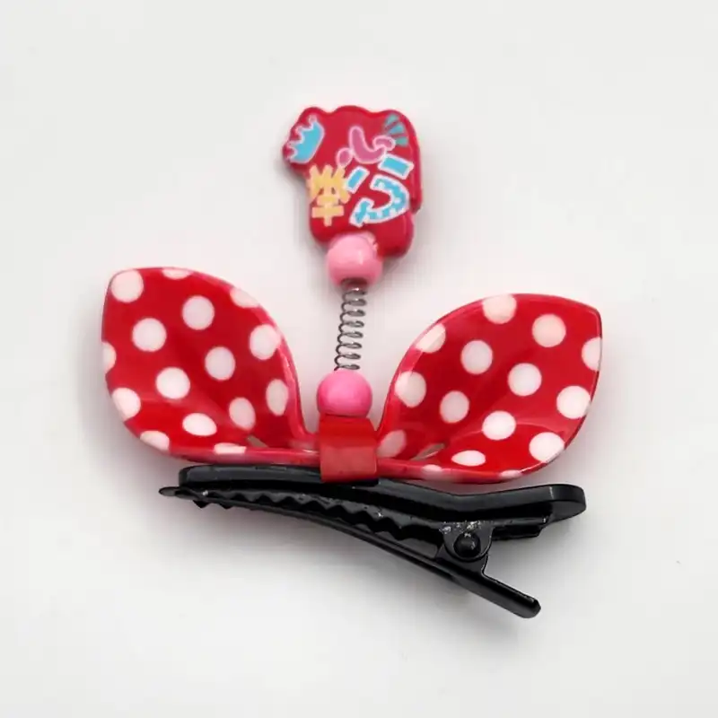 گیره مو دخترانه مدل پاپیون خالدار کد SNG277