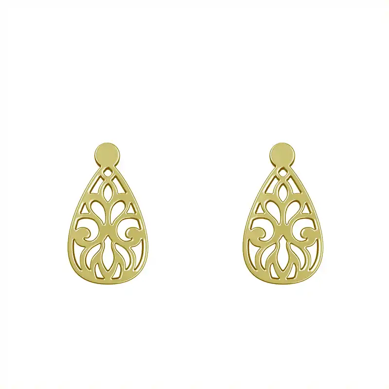 گوشواره طلا 18 عیار زنانه مدوپد مدل هندسی کد GA1-15164