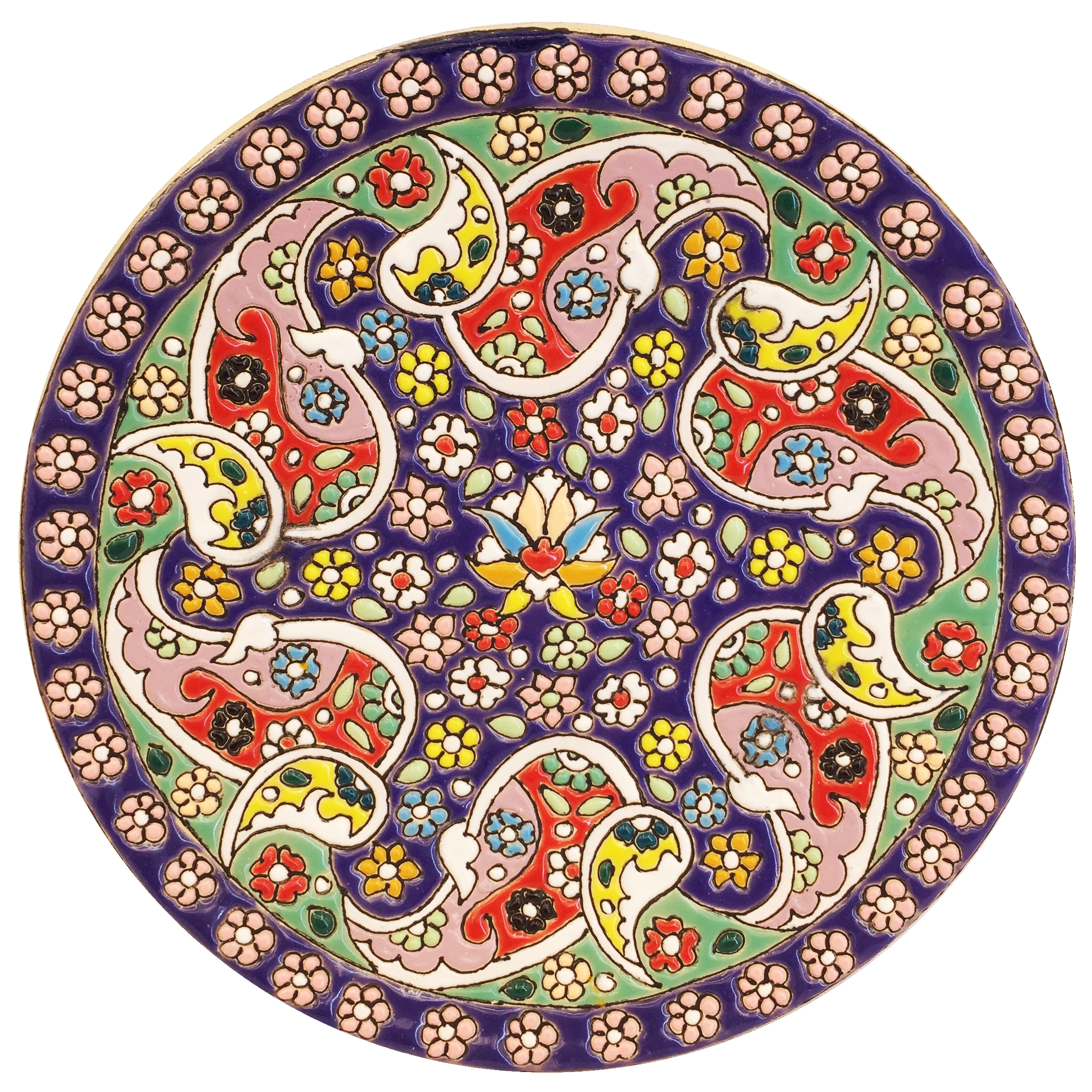 بشقاب میناکاری سفالی زمانیان کد ZMN15052
