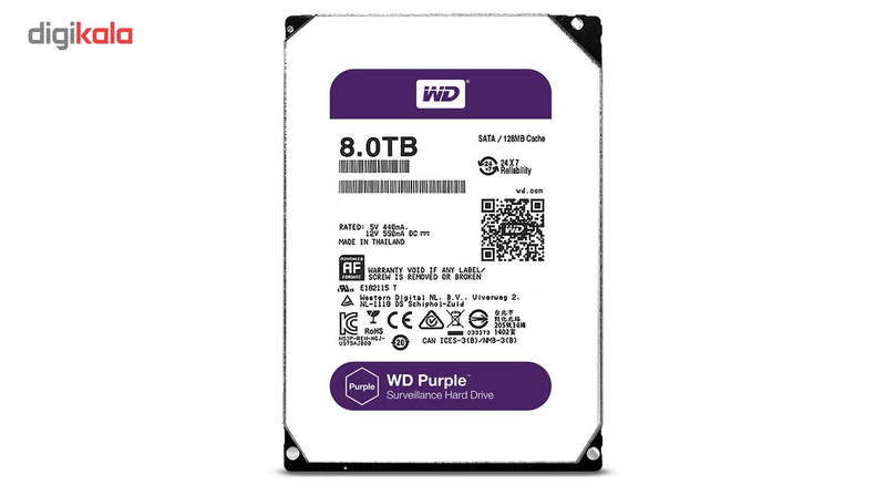 هارددیسک اینترنال وسترن دیجیتال مدل Purple WD80PUZX ظرفیت 8 ترابایت