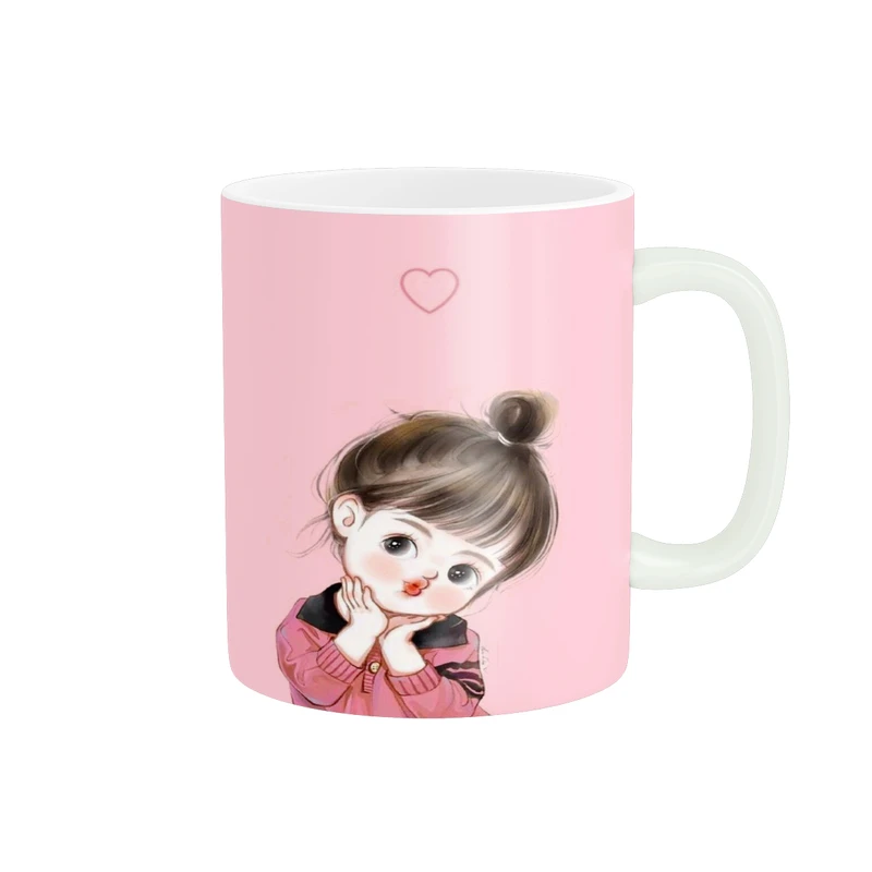 ماگ پاد آفرین مدل فانتزی طرح دختر کیوت و ناز کد p9482