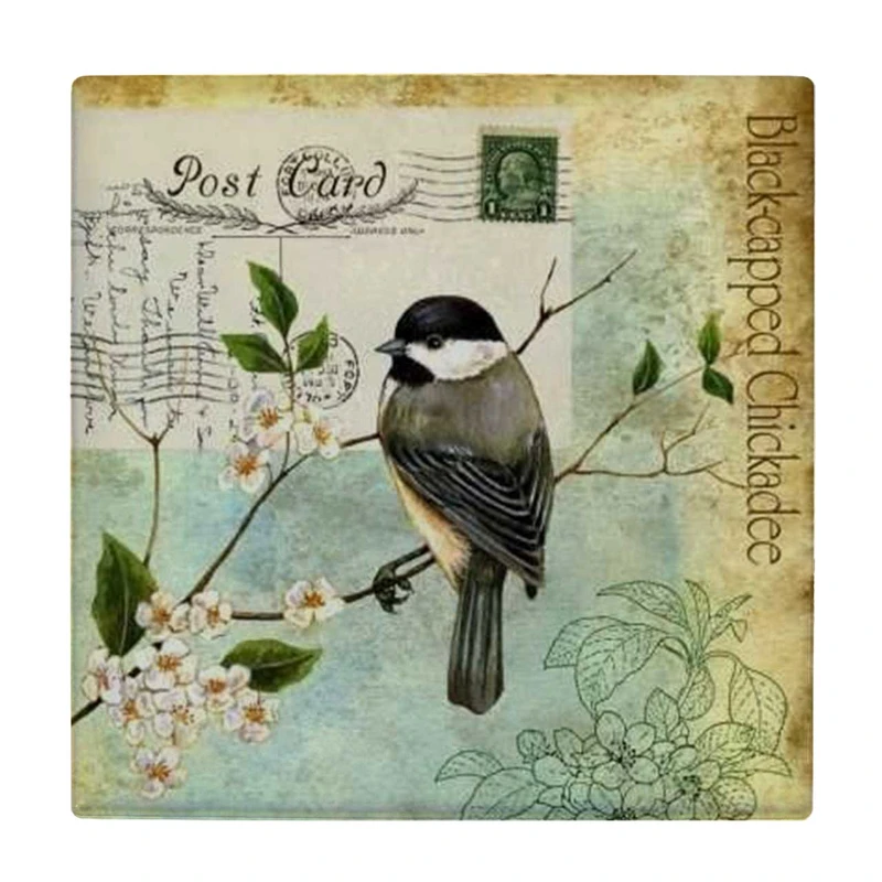 زیر لیوانی طرح پرنده و شاخه شکوفه کد    3788147_1755