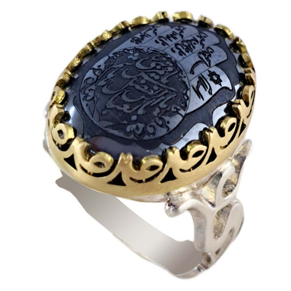 انگشتر نقره مردانه ملک زیور مدل نگین حدید کد 337