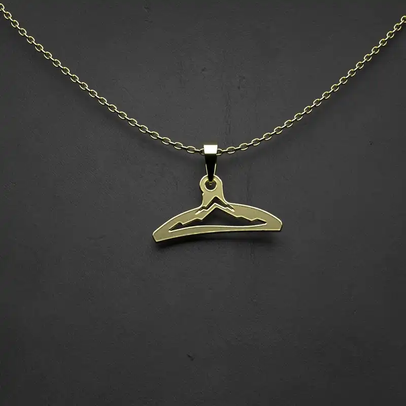 گردنبند طلا 18 عیار زنانه مدوپد مدل چوب لباسی کد UU2-1-1081