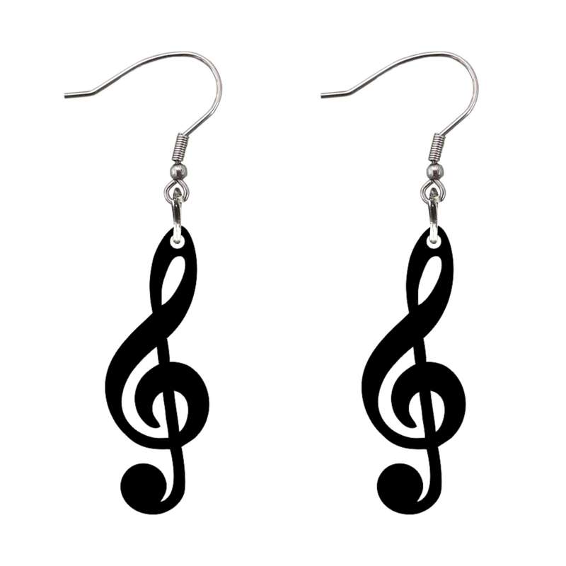 گوشواره دخترانه مدل موسیقی طرح کلید سل کد GR-124