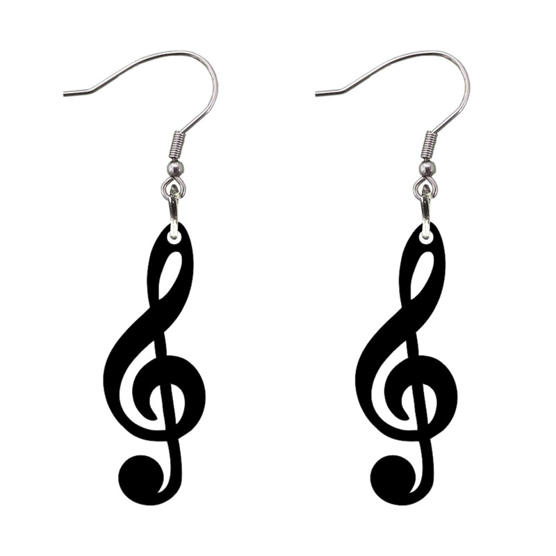 گوشواره دخترانه مدل موسیقی طرح کلید سل کد GR-124