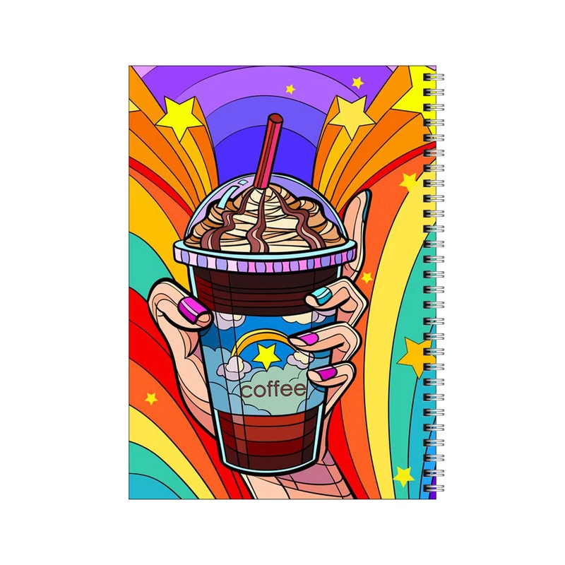 دفتر مشق 50 برگ بامبیلیپ طرح دنیای رنگی با قهوه کد 2384204