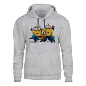 هودی مردانه مدل مینیون ها کد SH44 رنگ طوسی