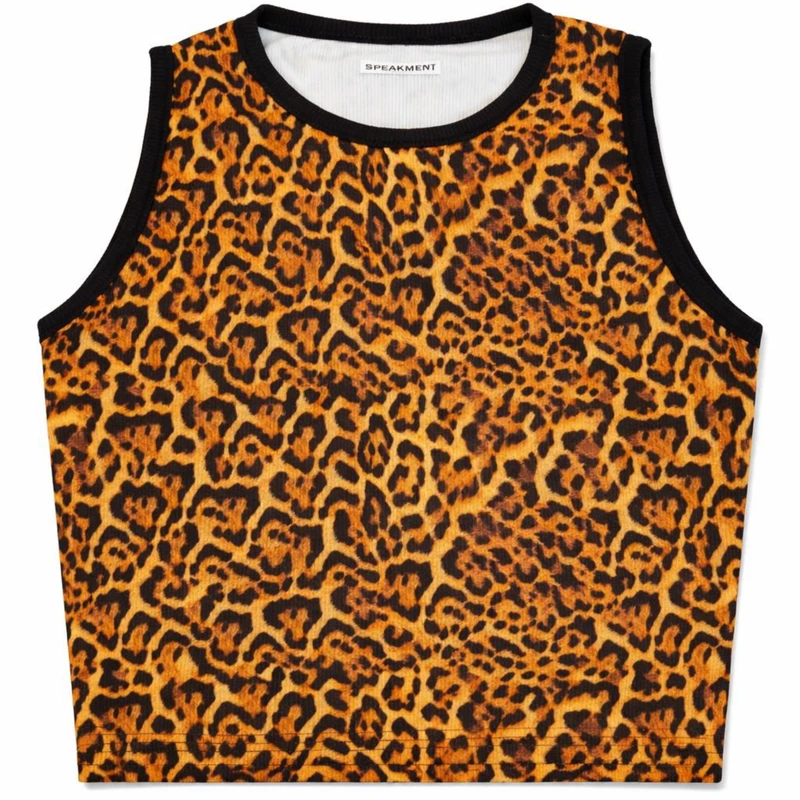 کراپ تاپ زنانه مدل پلنگی