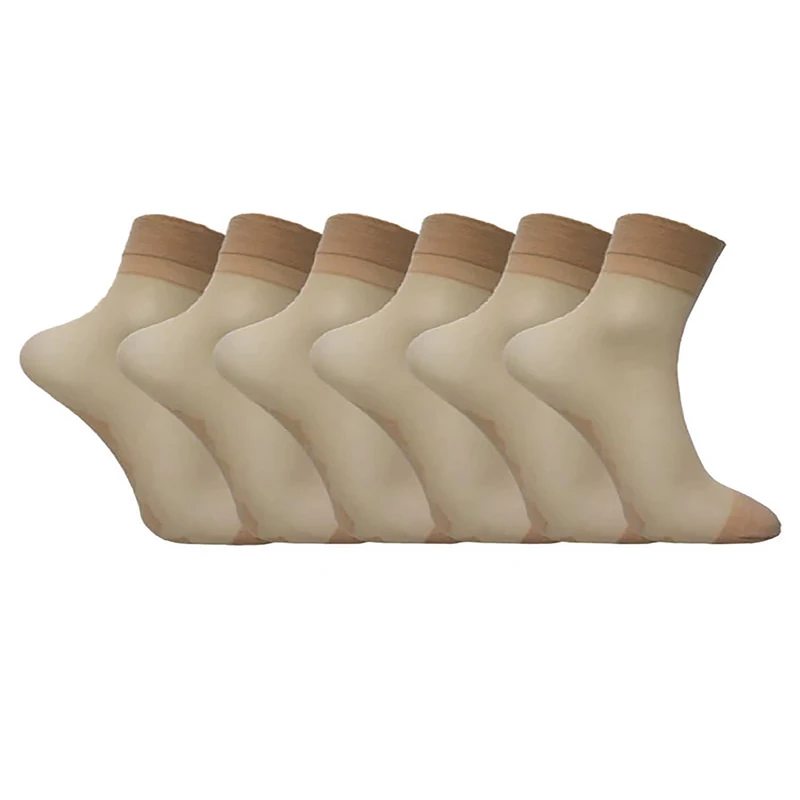 جوراب ساق کوتاه زنانه مدل نارپام شیشه ای پاران بسته 6 عددی