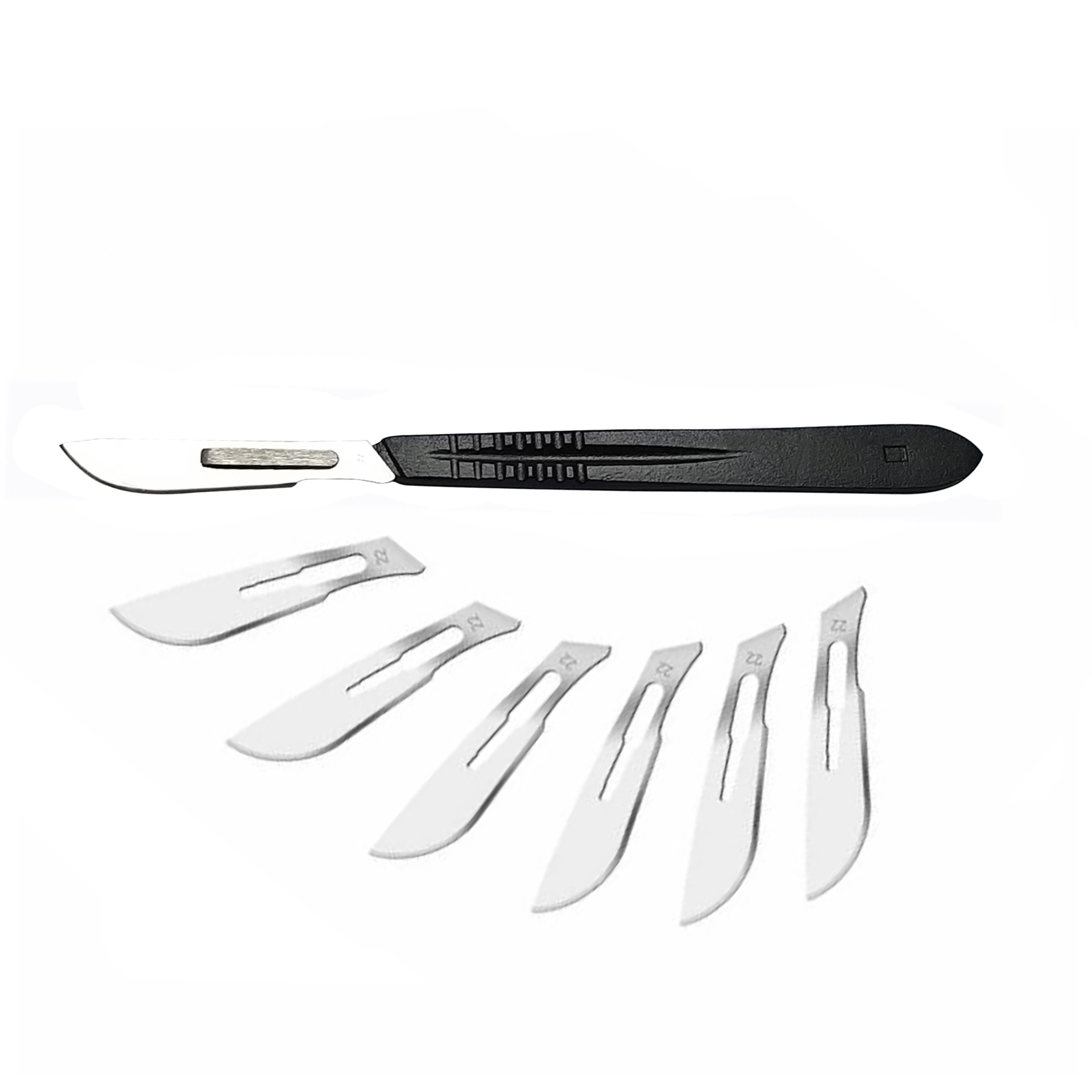 دیته تیغ جراحی مدل SKJREW002369 شماره 4 به همراه تیغ استریل هاینز مدل SGRWQ002369 مجموعه 6 عددی