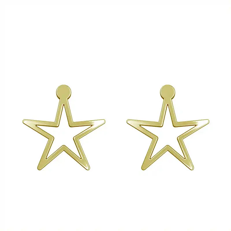 گوشواره طلا 18 عیار زنانه مدوپد مدل ستاره کد GA1-15475