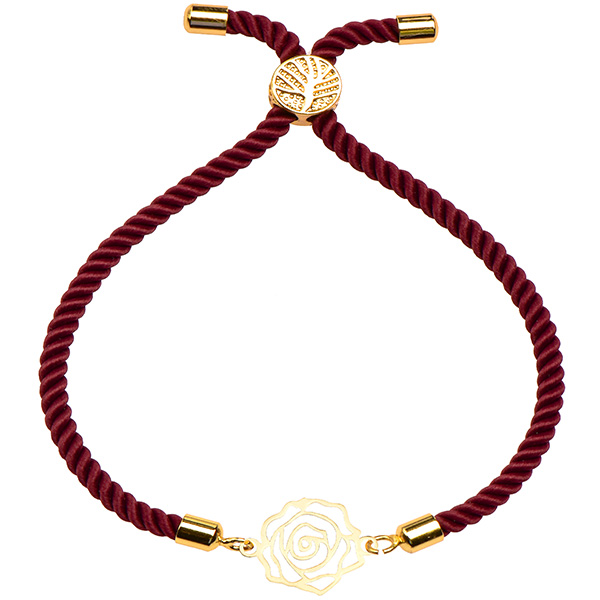 دستبند طلا 18 عیار دخترانه کرابو طرح گل رز مدل Krd1498