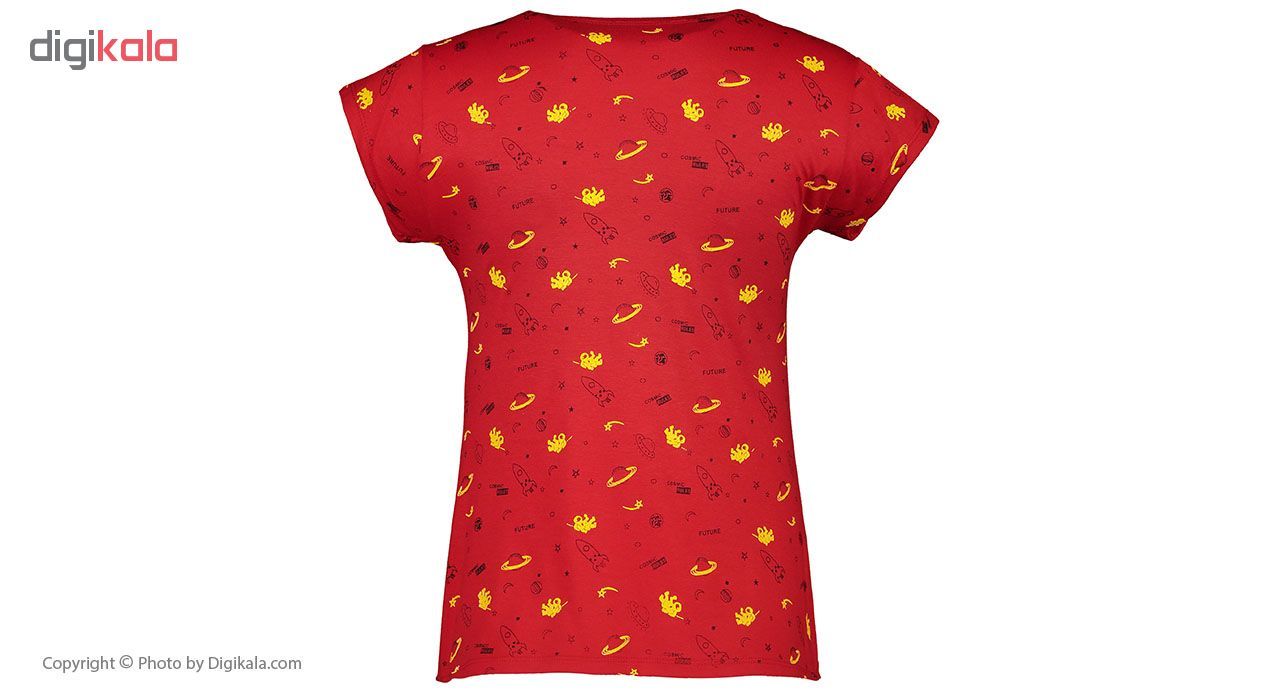 ست تی شرت و شلوارک زنانه افراتین کد 6514 رنگ قرمز -  - 5