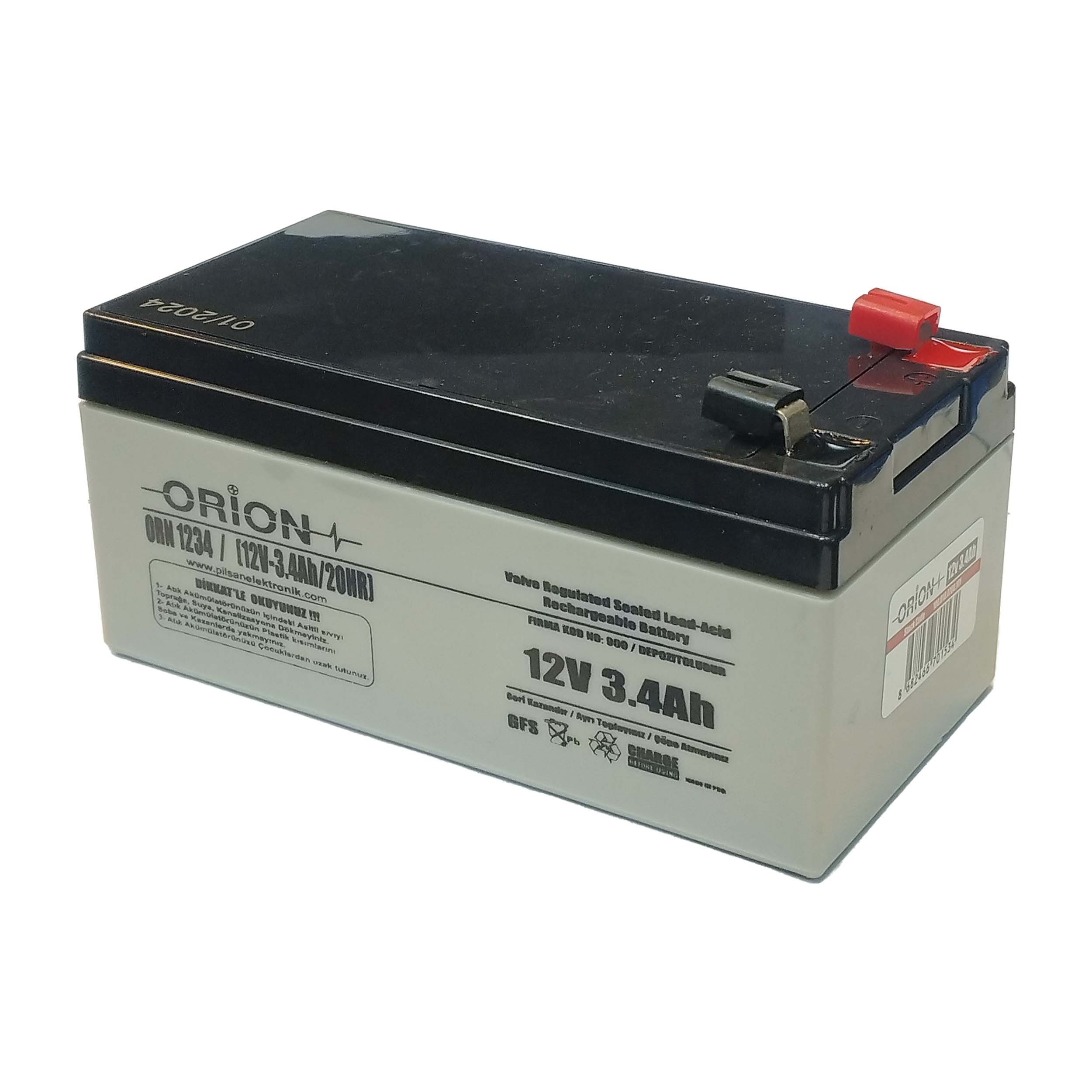 باتری سیلد اسید 12 ولت 3.4 آمپرساعت اوریون مدل 12V-3.4A
