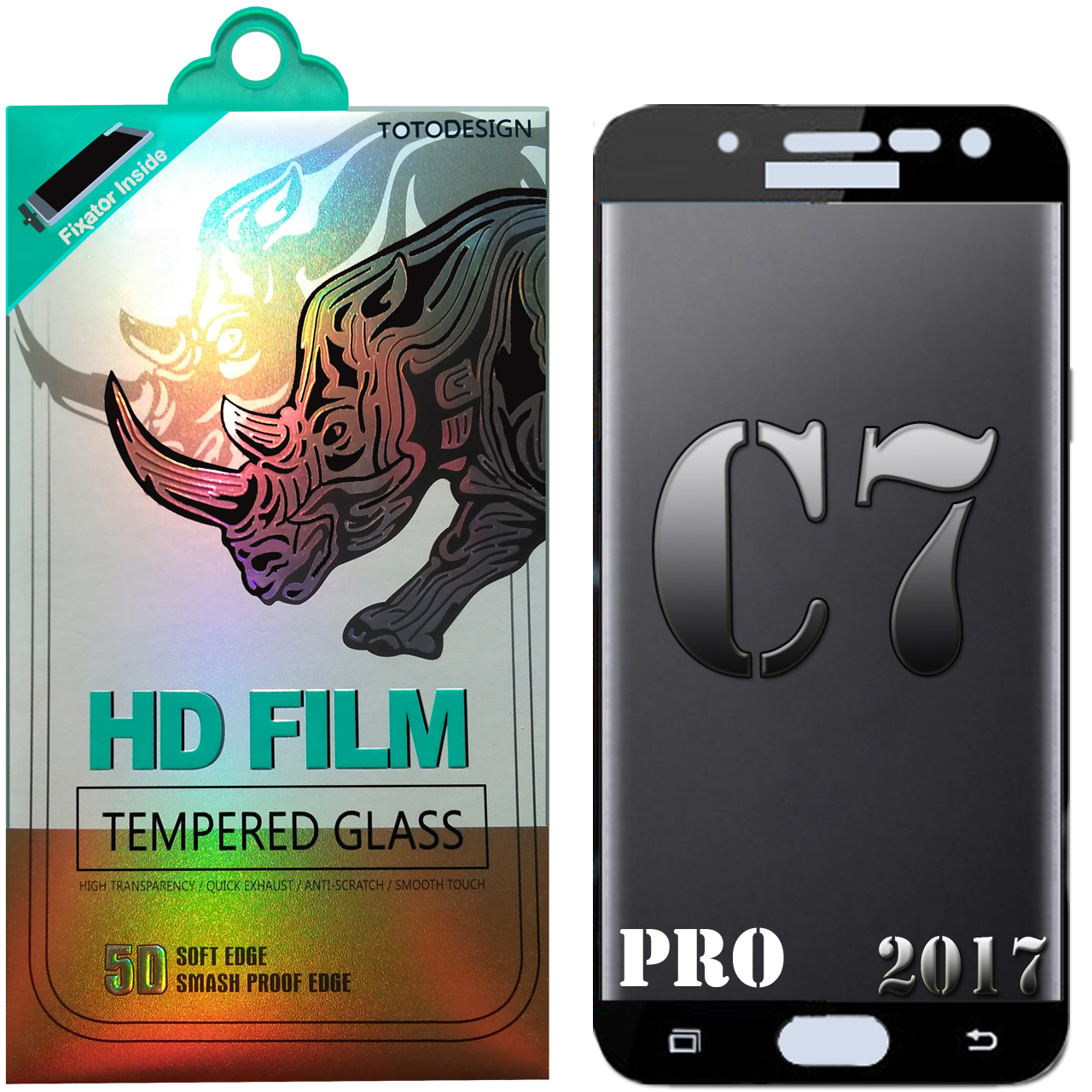 محافظ صفحه نمایش مدل HD1075D مناسب برای گوشی موبایل سامسونگ C7 pro
