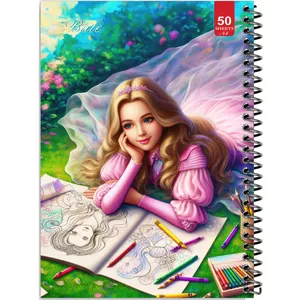 دفتر نقاشی 50 برگ انتشارات بله طرح دختر طراح کد A4-L160
