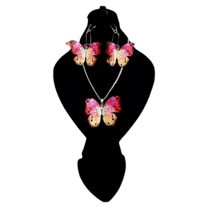 نیم ست طلا 18 عیار زنانه مدل پروانه کد L09