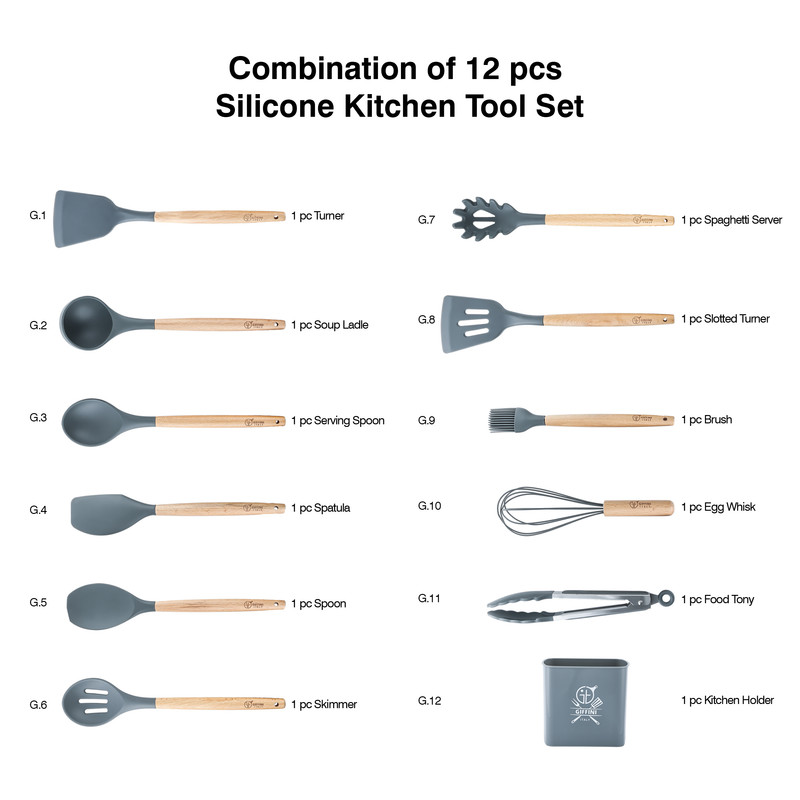 سرویس کفگیر و ملاقه 12 پارچه جی فی نی مدل G-012