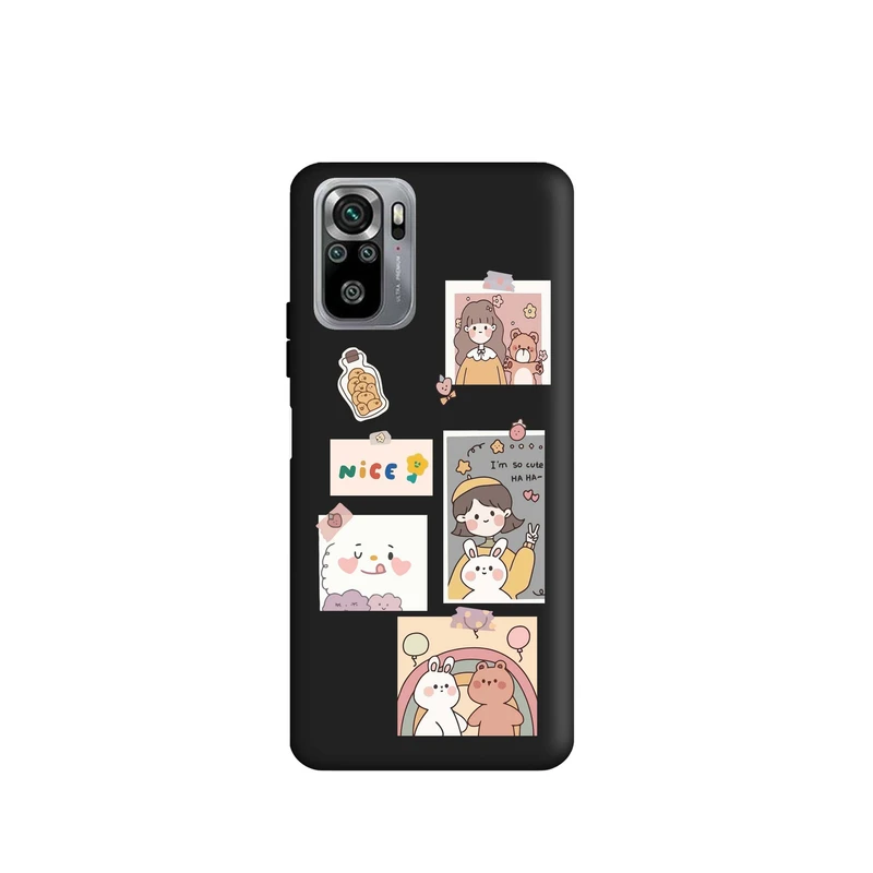 کاور قاب گارد طرح دختر و خرس کد t9054 مناسب برای گوشی موبایل شیائومی Redmi Note 10s / Redmi Note 10 4G