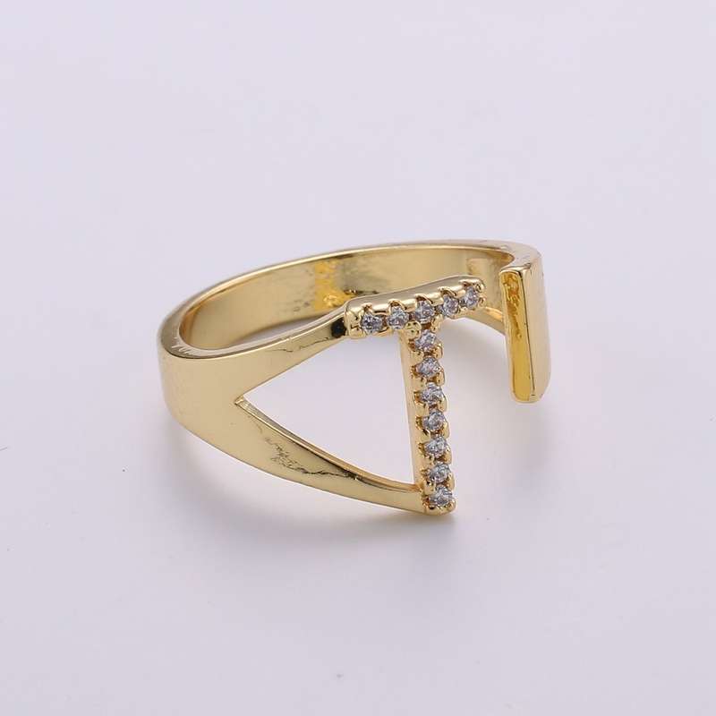   انگشتر طلا 18 عیار زنانه قیراط طرح T کد GH3414