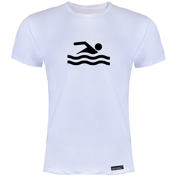 تی شرت آستین کوتاه مردانه 27 مدل شنا کد KV99 رنگ سفید