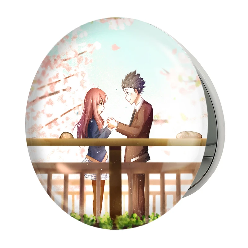 آینه جیبی خندالو طرح شوکو نیشیمیا و شویا ایشیدا انیمه سایلنت ویس A Silent Voice مدل تاشو کد 15838 