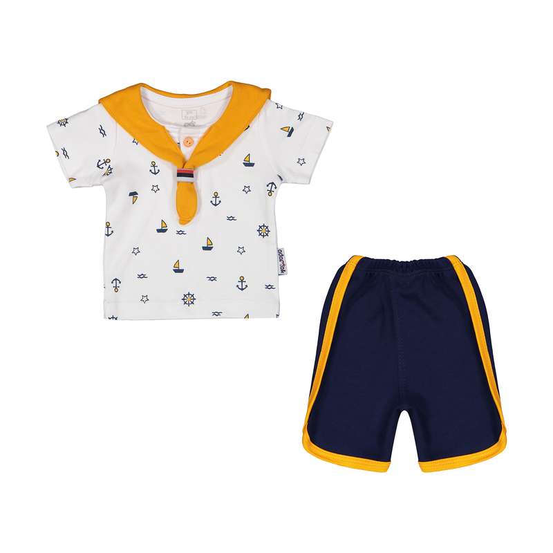ست تی شرت و شلوارک پسرانه نوزادی آدمک مدل 2171258-24