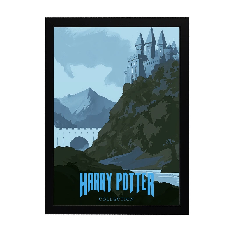 تابلو طرح پوستر مجموعه فیلم هری پاتر کد 01 فریم مشکی