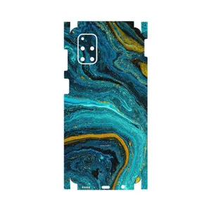 MAHOOT Turquoise marblewith golden streaks-FullSkin Cover Sticker for Samsung Galaxy M51
