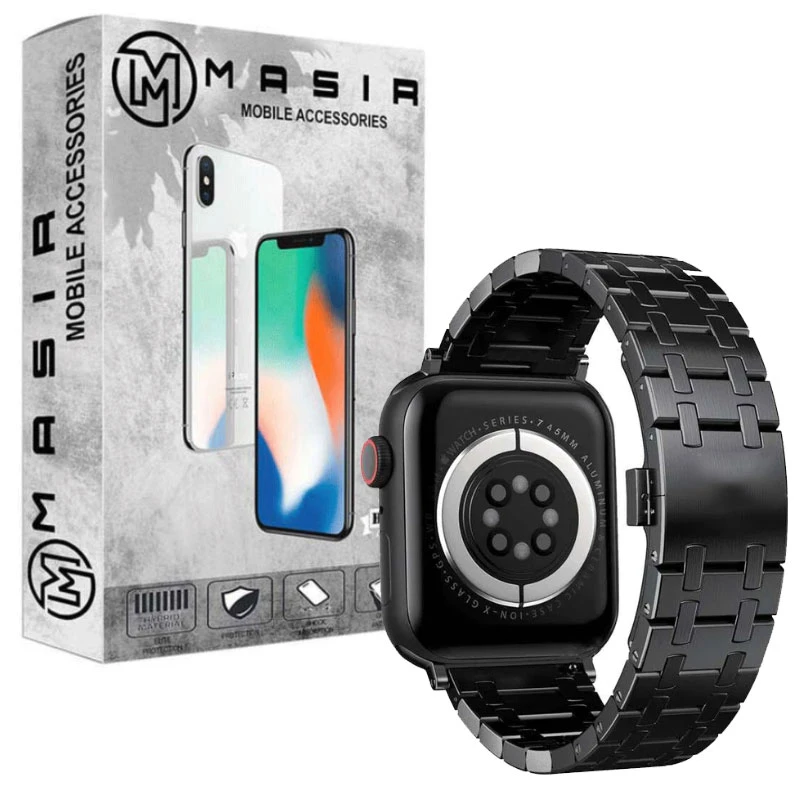 بند مسیر مدل Edelstahl Steel Strap مناسب برای اپل واچ سری SE 2022 سایز 44 میلی متری