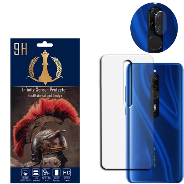 محافظ لنز دوربین اینفینیتی مدل R8 مناسب برای گوشی موبایل شیائومی REDMI 8 به همراه محافظ پشت گوشی