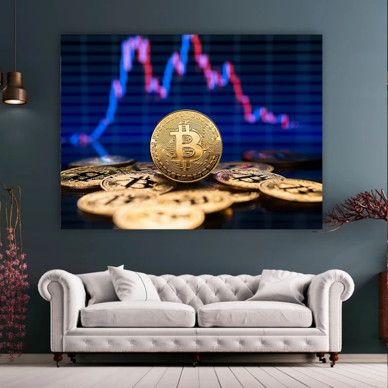 تابلو بوم طرح مخمل  اقتصاد مدل بیت کوین کد FP106805