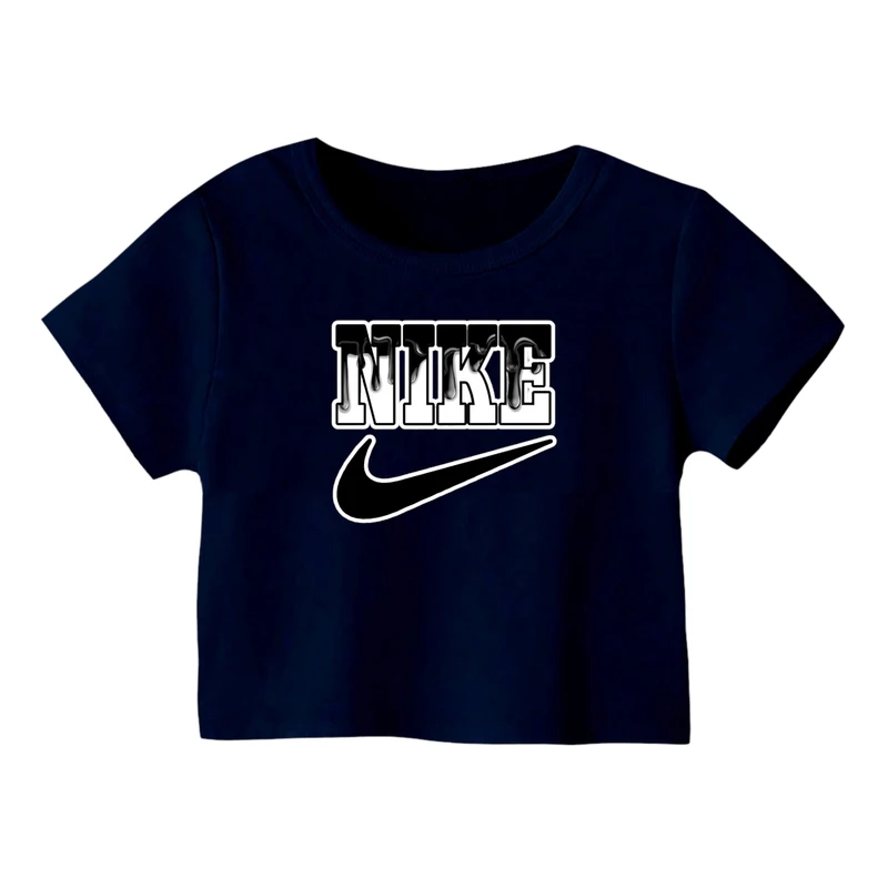 کراپ‌ تی‌شرت آستین کوتاه زنانه مدل لوگو کد 24