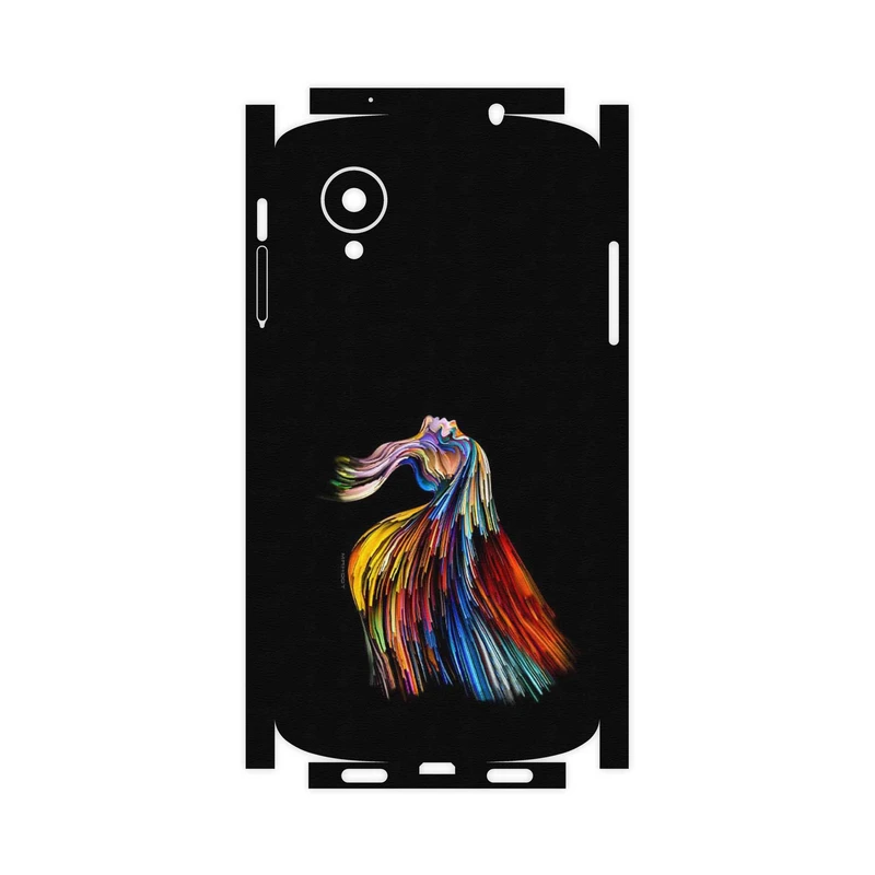 برچسب پوششی ماهوت مدل Rainbow Hair Digital Art-FullSkin مناسب برای گوشی موبایل گوگل Nexus 5