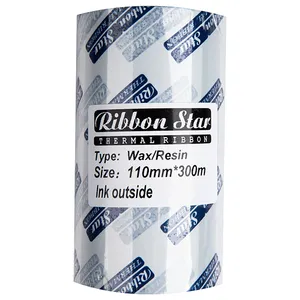 ریبون پرینتر لیبل زن حرارتی ریبون استار مدل Wax/Resin 110*300