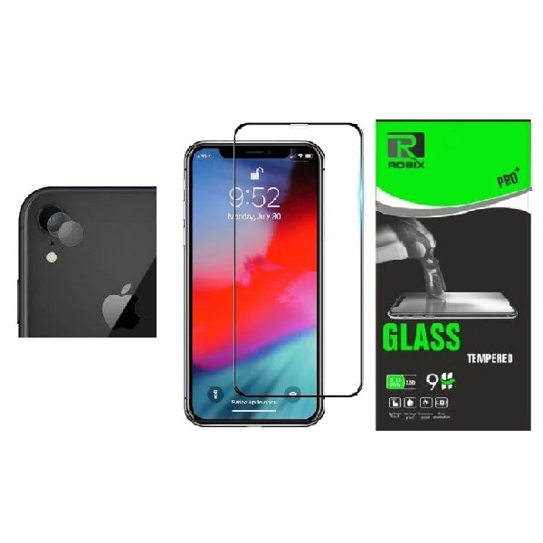 محافظ صفحه نمایش روبیکس مدل FLipxrمناسب برای گوشی موبایل اپل iphone xr به همراه محافظ لنز دوربین
