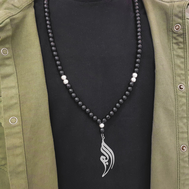 گردنبند نقره مردانه ترمه ۱ مدل اکبر کد ma 1088