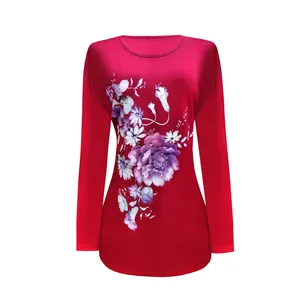 تی شرت اورسایز زنانه مدل گل شیپوری نخ پنبه کد 110001