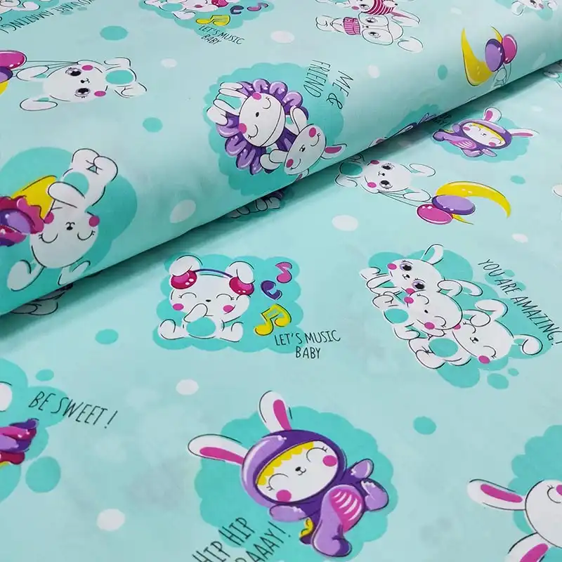 پارچه ملحفه مدل عروسکی ربیت کد 145