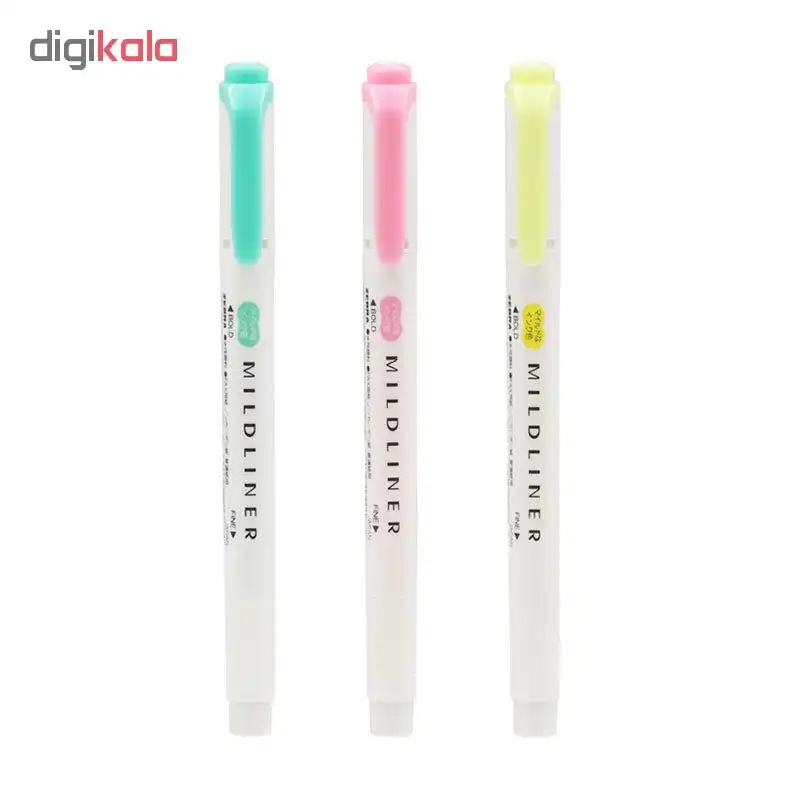 ماژیک علامت گذار دو سر زبرا مدل MILDLINER طرح Fluorescent Colors بسته 3 عددی