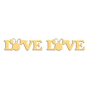 گوشواره طلا 18 عیار زنانه فرشته مدل طرح WEL-000378 LOVE 