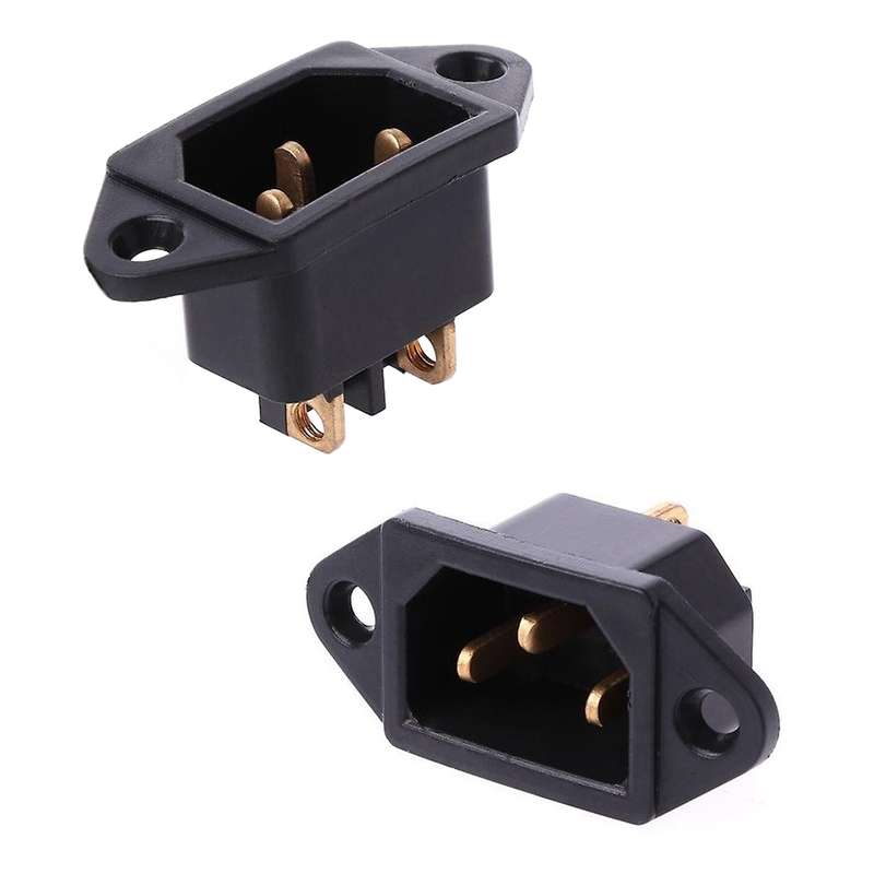سوکت برق نری 3 پین مدل 16A-250V-Brass بسته 2 عددی
