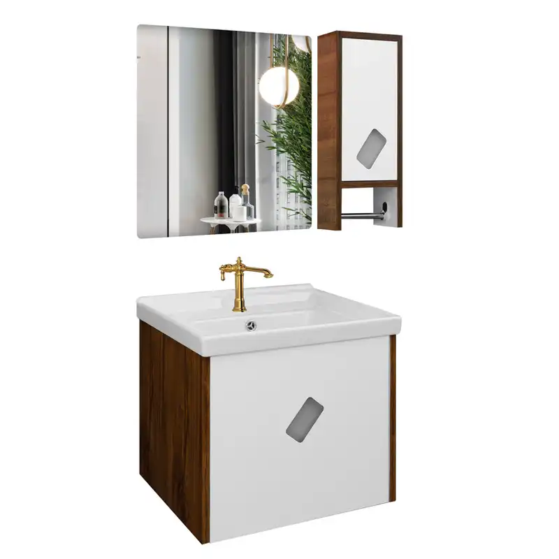 ست کابینت و روشویی آزالیا مدل کایرا کد B01 به همراه آینه و باکس