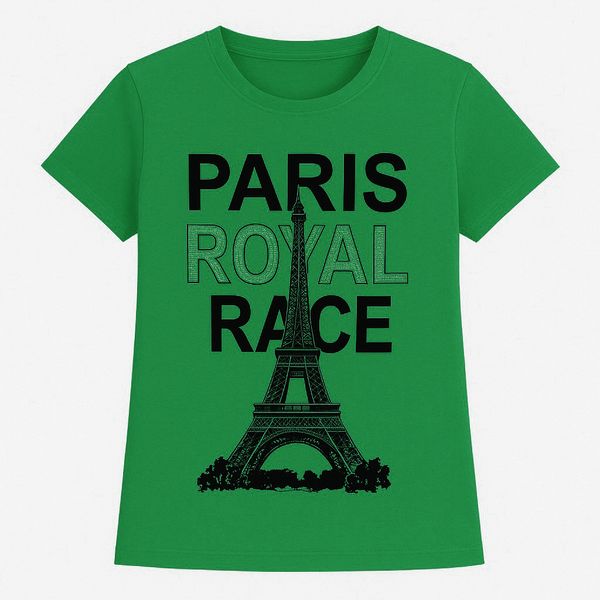 تی‌شرت آستین کوتاه زنانه مدل ویسکوز نگین دار کد PARIS-GR