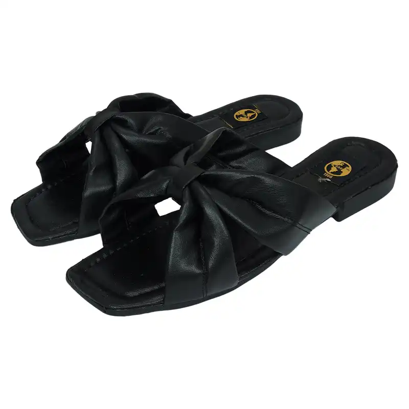 صندل زنانه سیی مدل پاپیونی کد 1896.2