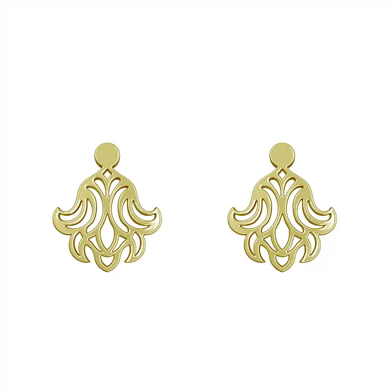 گوشواره طلا 18 عیار زنانه مدوپد مدل هندسی کد GA1-15130