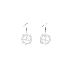 گوشواره نقره زنانه هایکا طرح پرنده و شاخه مدل n.ha394