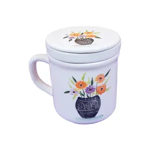 ماگ دمنوش سرامیکی طرح گل کد MG21